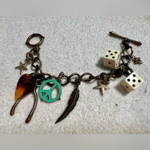 Lucky Brand Charm Bracelet with Gold and White Accents